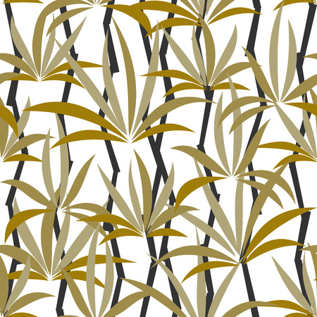 Seamless vector pattern with dried leaves on long branchesのイラスト素材