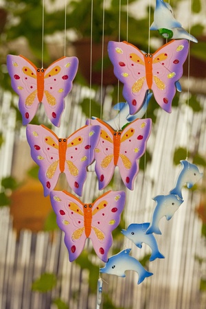 hanging toy butterflyの写真素材