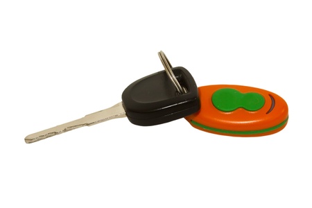 Car keys with remote control isolated over white background 