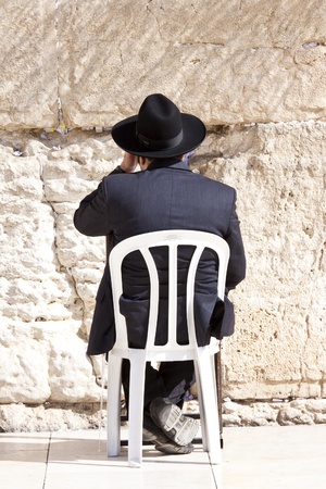Jews praying at the Western Wall - Jerusalemの写真素材