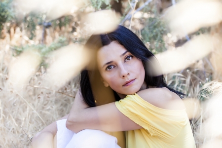 woman in the strawの写真素材