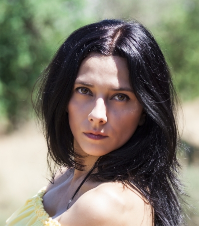 Closeup portrait of a  womanの写真素材