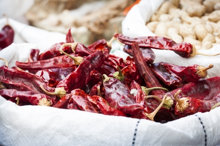 dried red pepperの写真素材