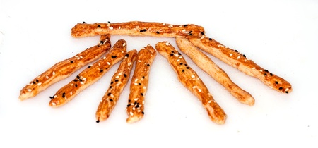 crackers on the white backgroundの写真素材