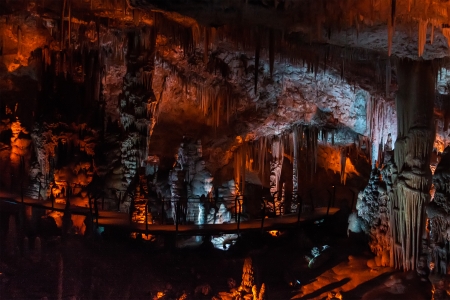 Stalactite stalagmite cavern in Israelの写真素材