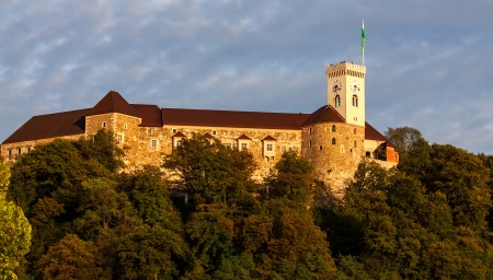 Ljubljana castle, sloveniaのeditorial素材