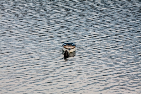 lonely  boatの写真素材