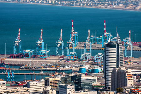 View of Haifa from the Bahai gardenの写真素材