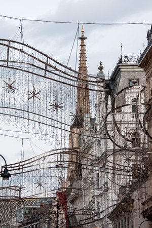 Vienna street signs and cablesの写真素材