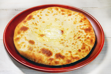Khachapuri tasty  dish  from cheese  and breadの写真素材