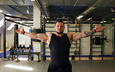 Strong european man - perfect bodyの写真素材