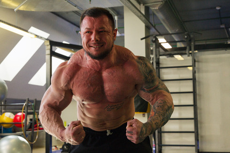 Strong man in europeの写真素材