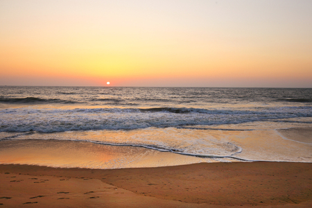 Sunset on Nirvana beach. Kumta region .India.の写真素材