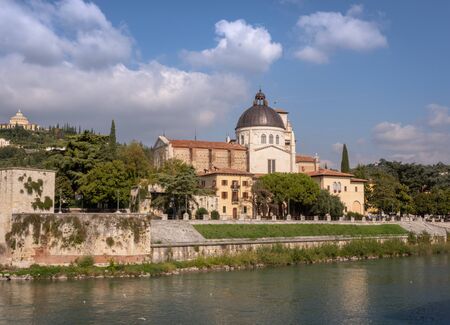 Verona, Veneto, Italy, October 11th 2019, Church of San Giorgio in Braidaの写真素材