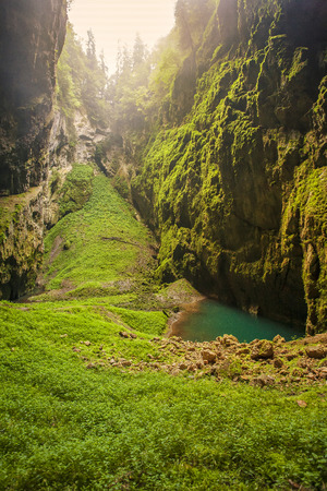 Punkva in Macocha, Punkevni cave, Blansko, Czech Republicの写真素材