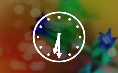 Abstract light bokeh clocks, half past six
