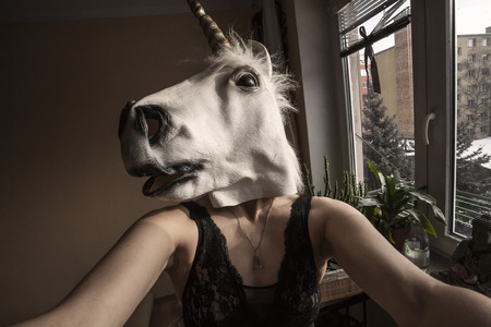 Unicorn selfieの写真素材