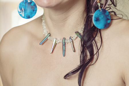 Beautiful necklace inspired by unicornsの写真素材