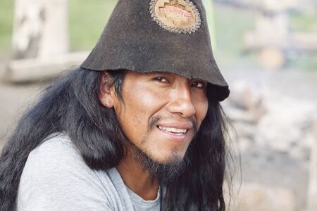 Portrait of Peruvian artist, Participant of popular Music Festival Funny Moon in Czech Republic,...