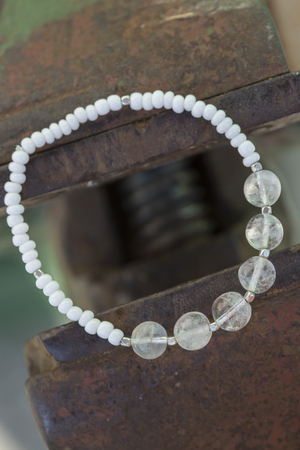 Natural stone bead braceletの写真素材