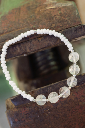Natural stone bead braceletの写真素材