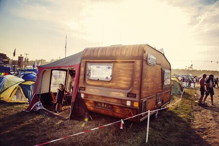 KostrzynÂ nad Odra, Poland, August 4, 2018, Woodstock Poland Rock festival vehicleのeditorial素材