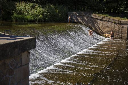 RATIBORICE, CZECH REPUBLIC- August 7, 2018: Viktorka sluice on Upa, Ratiborice by Ceska Skalice. Place connected with famous Bozena Nemcova writer and her book Babicka - Grandmother - national cultural landmark.のeditorial素材