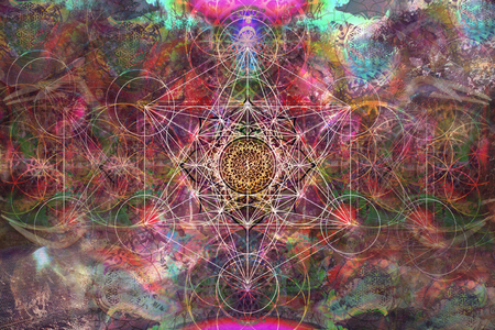 Abstract spiritual background with sacred geometryの写真素材