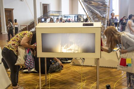 Prague, Czeech republic, June 5, 2019: Prague quadriennale 2019 opening at Industrial palace, PQ 2019のeditorial素材