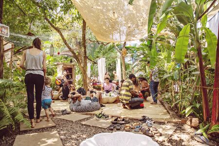 Arambol in Goa, India, February 1, 2019: Garden of Dreams local popular touristic restaurantのeditorial素材