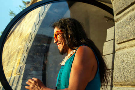 Prague, Czech republic, June 13, 2020: Prague Vltava waterfront, people enjoying sunset time at the quayのeditorial素材