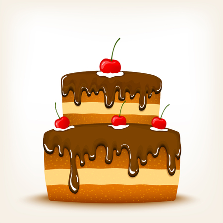 Sweet chocolate cakeのイラスト素材