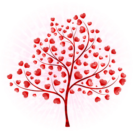 love tree with leaves from hearts vectorのイラスト素材