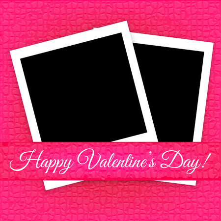 Valentine's Day card with photo frames vectorのイラスト素材
