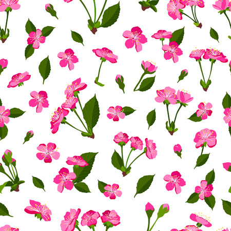 Spring seamless pattern background with cherry blossom vectorのイラスト素材