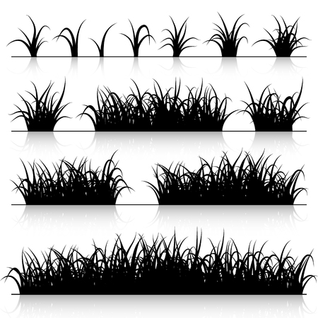 Grass silhouette setのイラスト素材