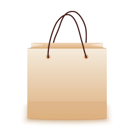 Paper bag on white background vectorのイラスト素材