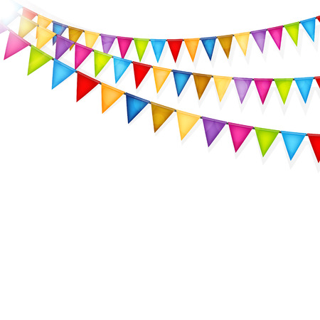 Celebration background with colorful flags vectorのイラスト素材