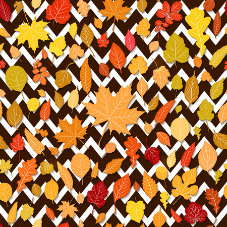 Autumn leaves seamless pattern vector backgroundのイラスト素材