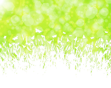 Nature background with grass silhouette vectorのイラスト素材