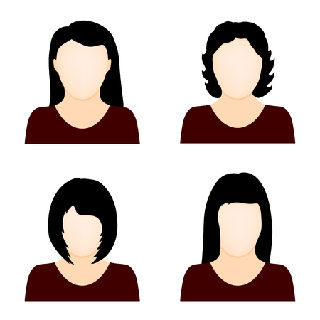 Set of woman icons isolated on white background vectorのイラスト素材