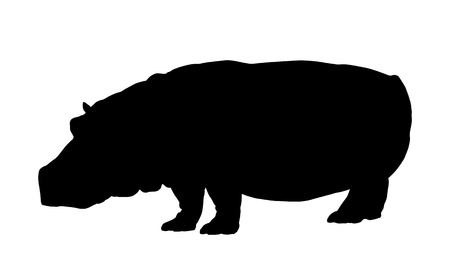 Hippo silhouette isolated vectorのイラスト素材