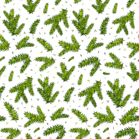 Christmas tree branches seamless pattern background. Vector illustrationのイラスト素材