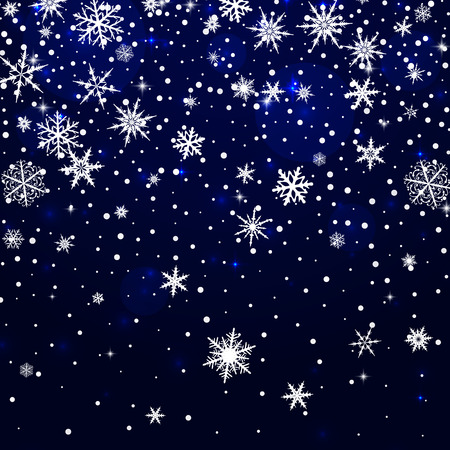 Abstract winter background with snowflakes vectorのイラスト素材