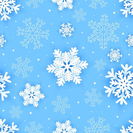 Seamless pattern with paper snowflakes. Vector illustrationのイラスト素材