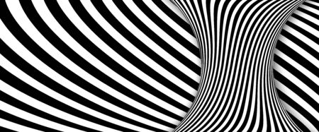 Black and white lines optical illusion. Abstract striped spiral vector backgroundのイラスト素材