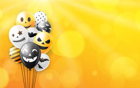 Halloween background with colorful balloons. Vector illustrationのイラスト素材