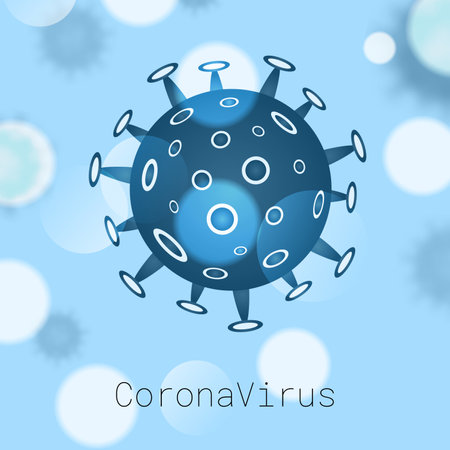 Abstract virus strain model of coronavirus COVID-19. Vector illustrationのイラスト素材