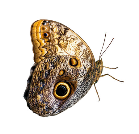 Butterfly isolated on white background. Morpho helenor peleidesの写真素材