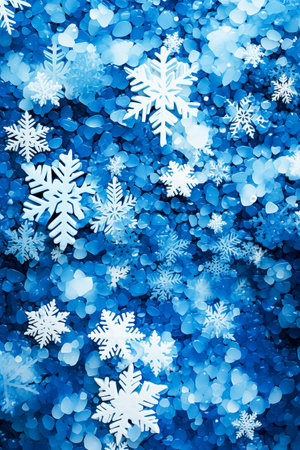 Abstract winter background with snowflakesの素材